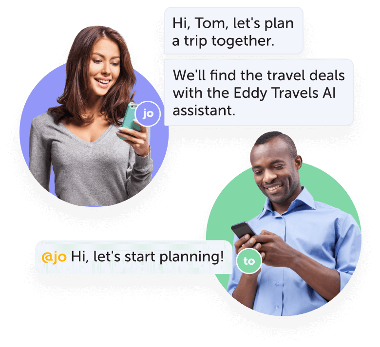 Start planning a trip together using Eddy Travels AI assistant